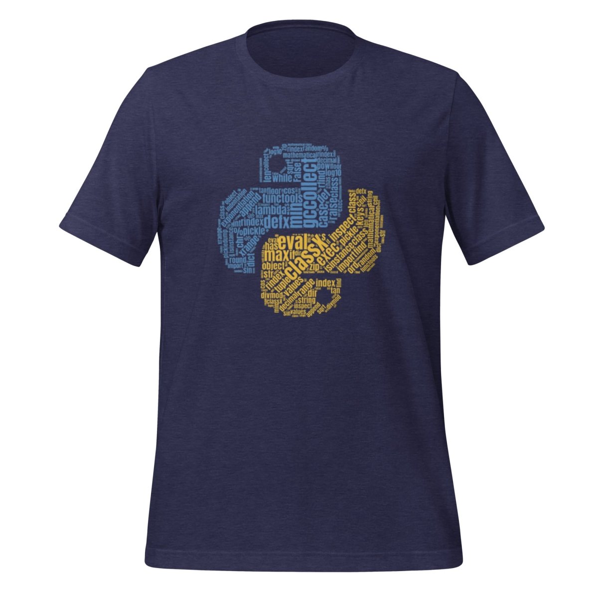 Python Icon Word Cloud T - Shirt (unisex) - Heather Midnight Navy - AI Store