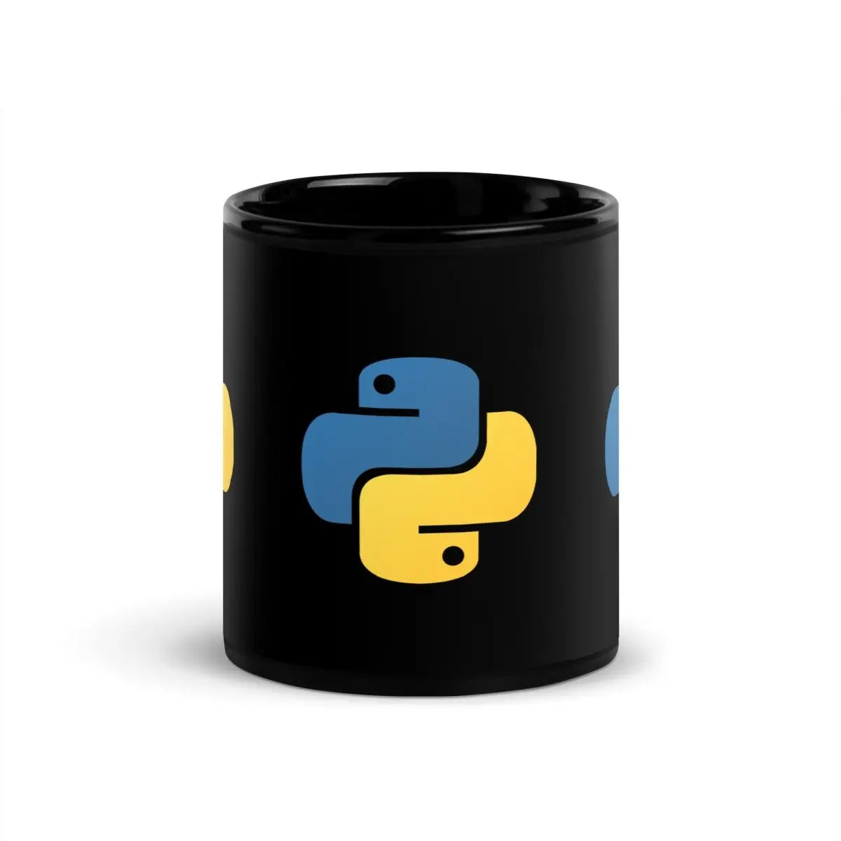 Python Icons Black Glossy Mug - 11 oz