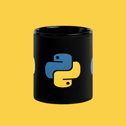 Python Icons Black Glossy Mug