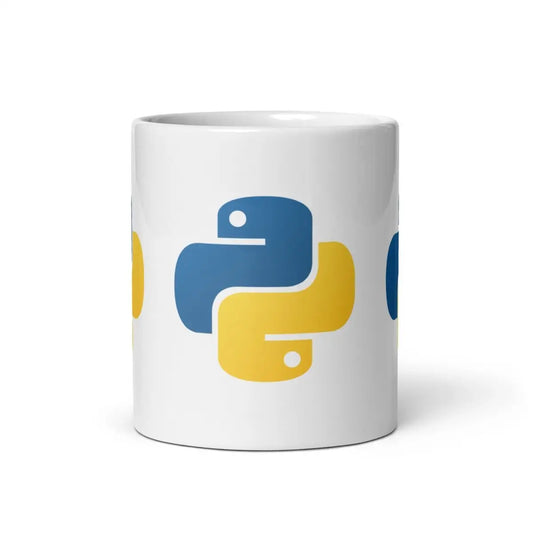 Python Icons on White Glossy Mug - 11 oz