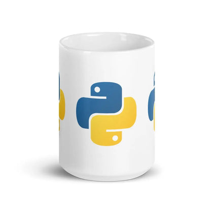 Python Icons on White Glossy Mug - 15 oz