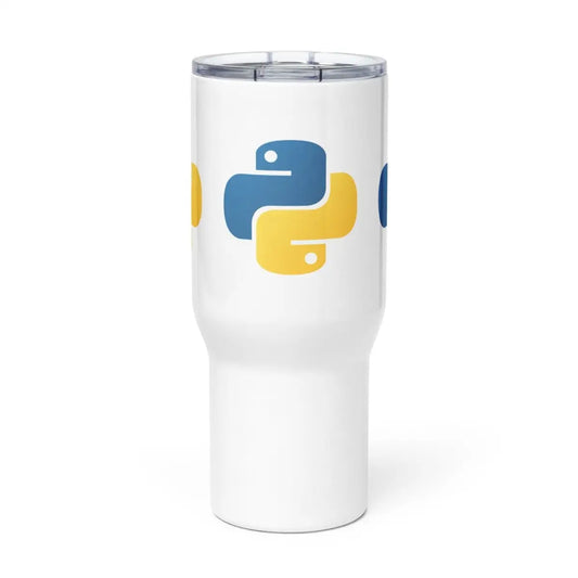 The Python Icons Travel Mug with Handle.