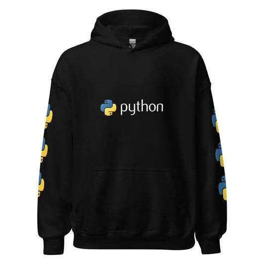 Python Logo and Icons Hoodie (unisex) - Black / M