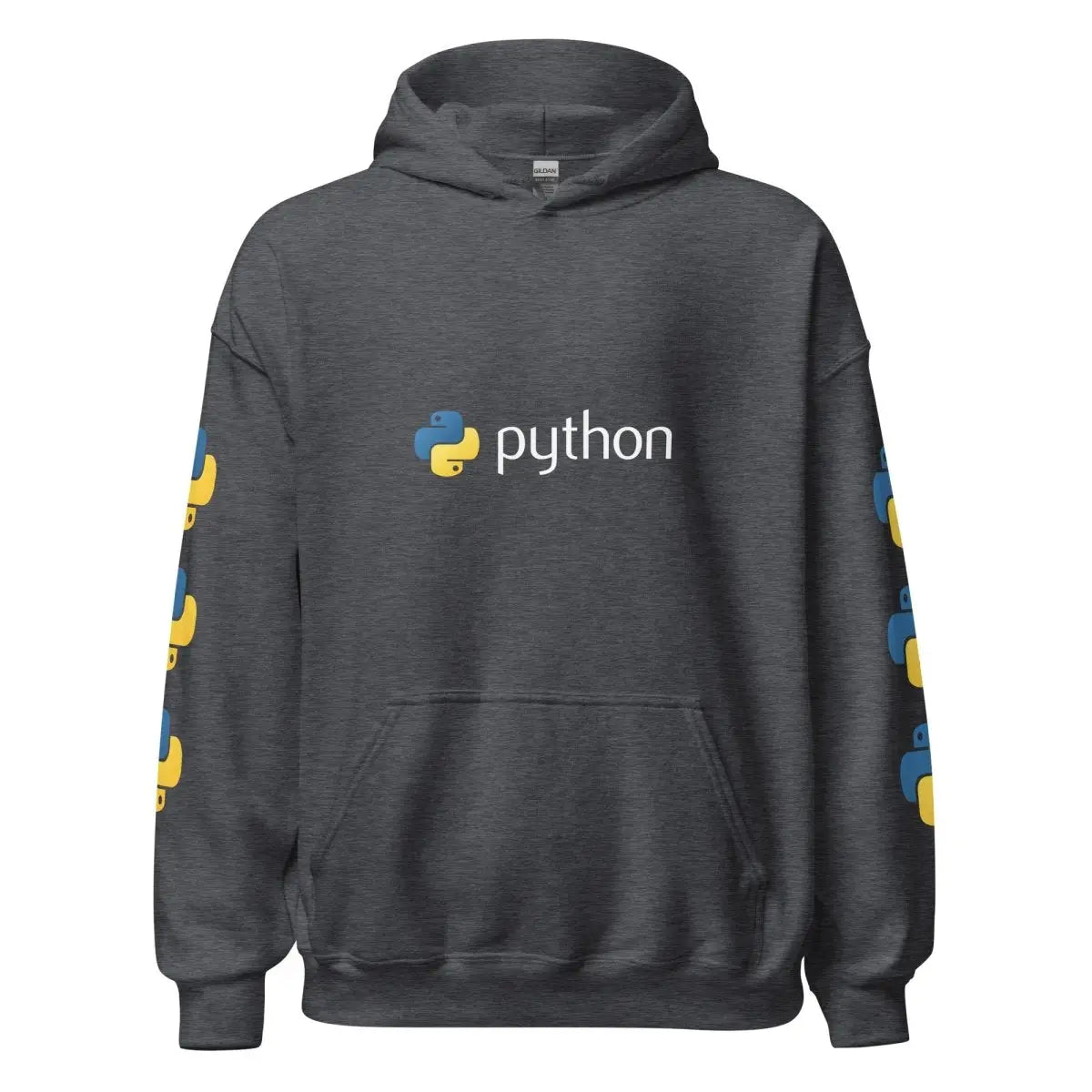 Python Logo and Icons Hoodie (unisex) - Dark Heather / M