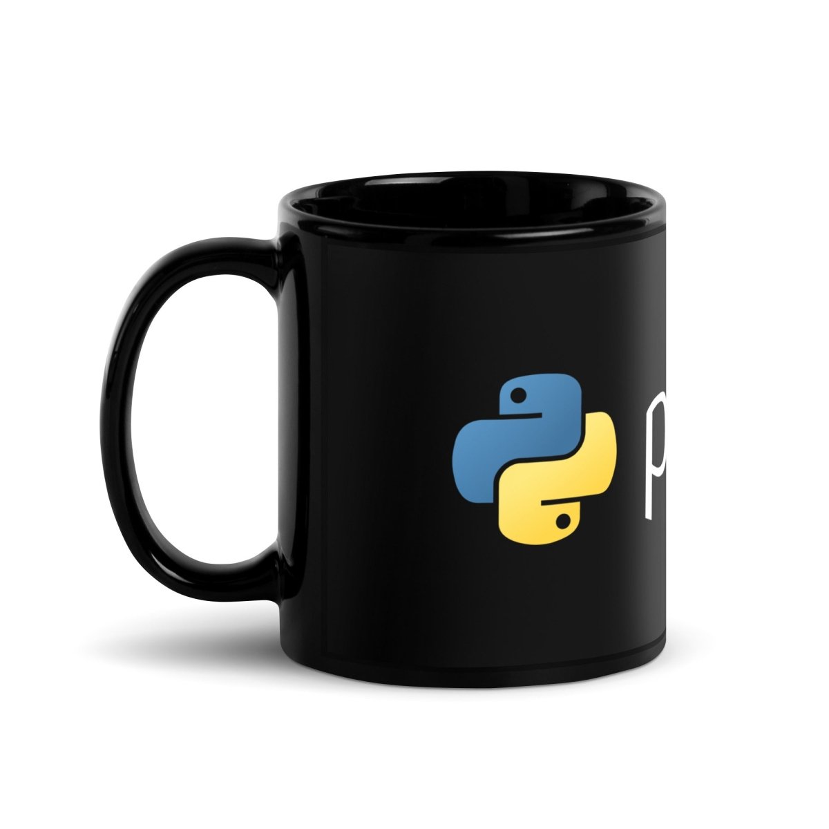 Python Logo Black Glossy Mug - 11 oz - AI Store