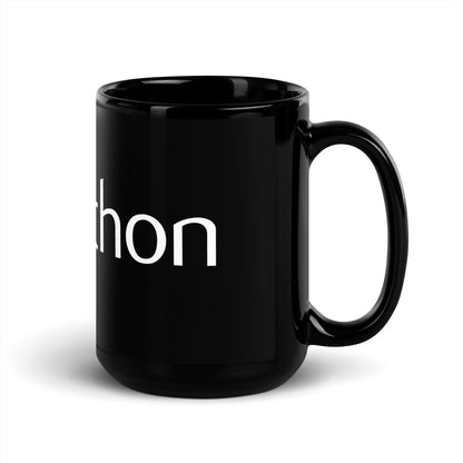 Python Logo Black Glossy Mug - 15 oz - AI Store