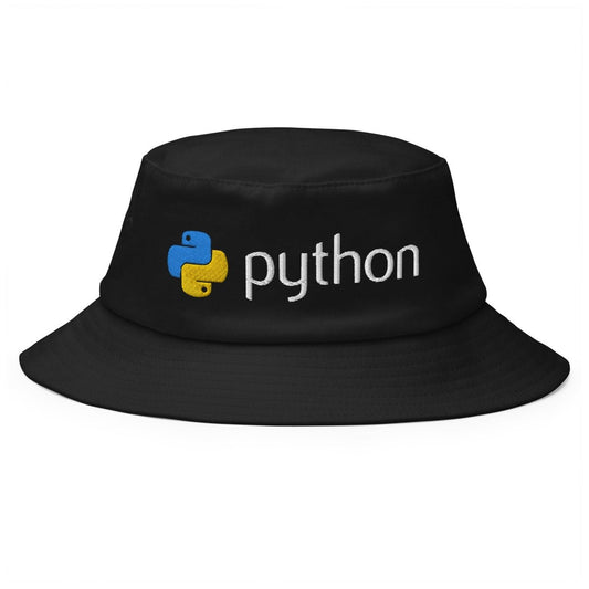 Python Logo Embroidered Bucket Hat - Black - AI Store