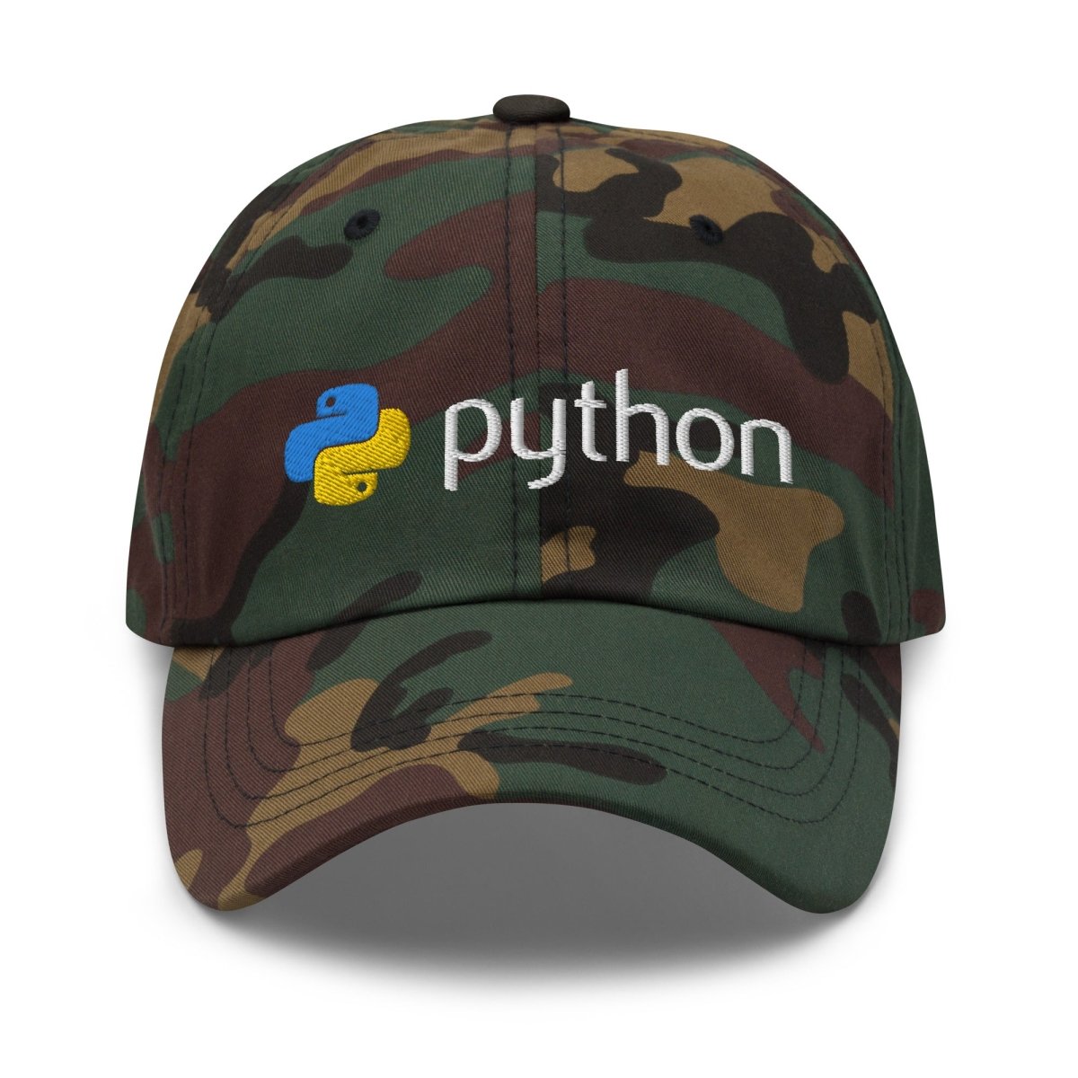 Python Logo Embroidered Cap - Green Camo - AI Store