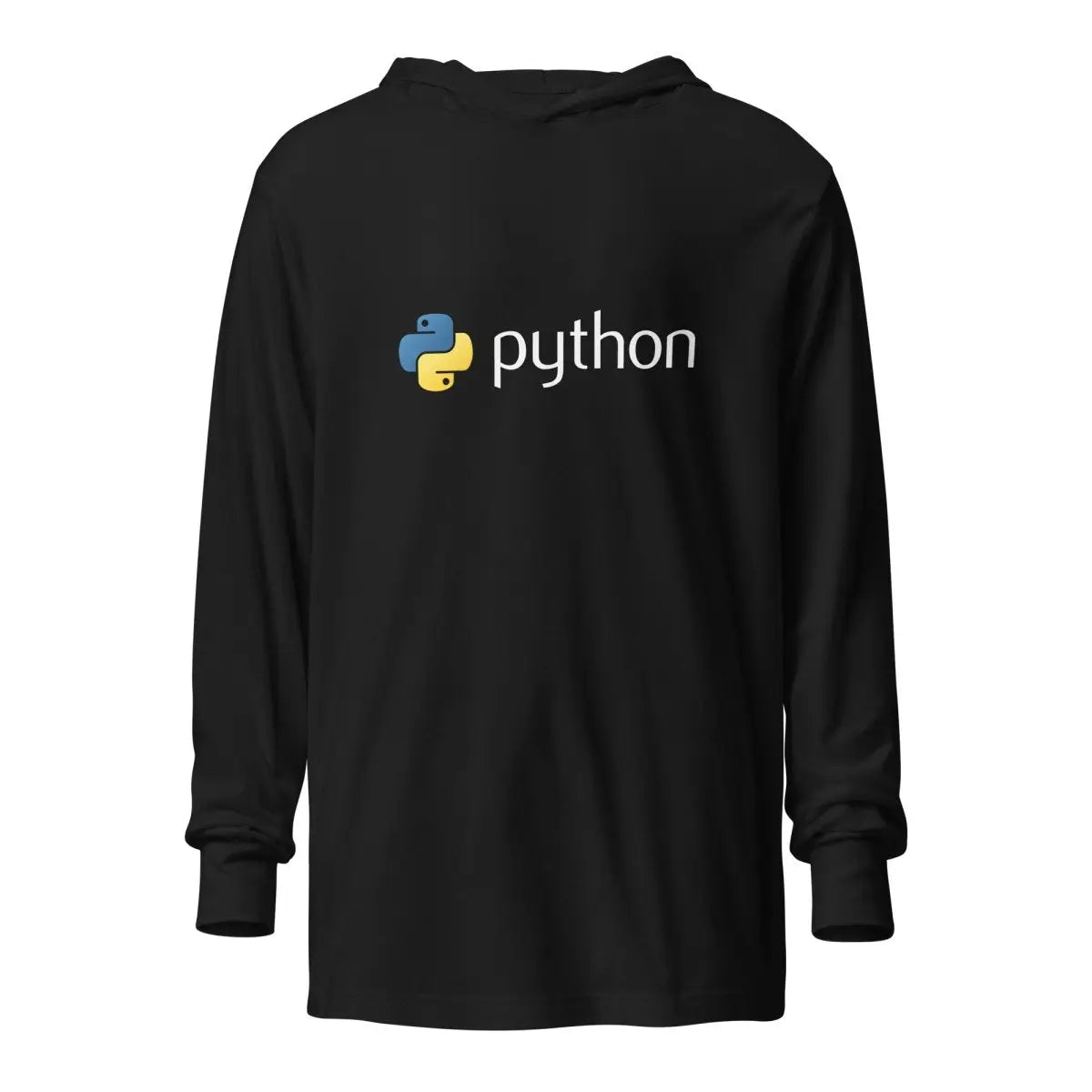 Python Logo Hooded Long Sleeve T-Shirt (unisex) - Black / M