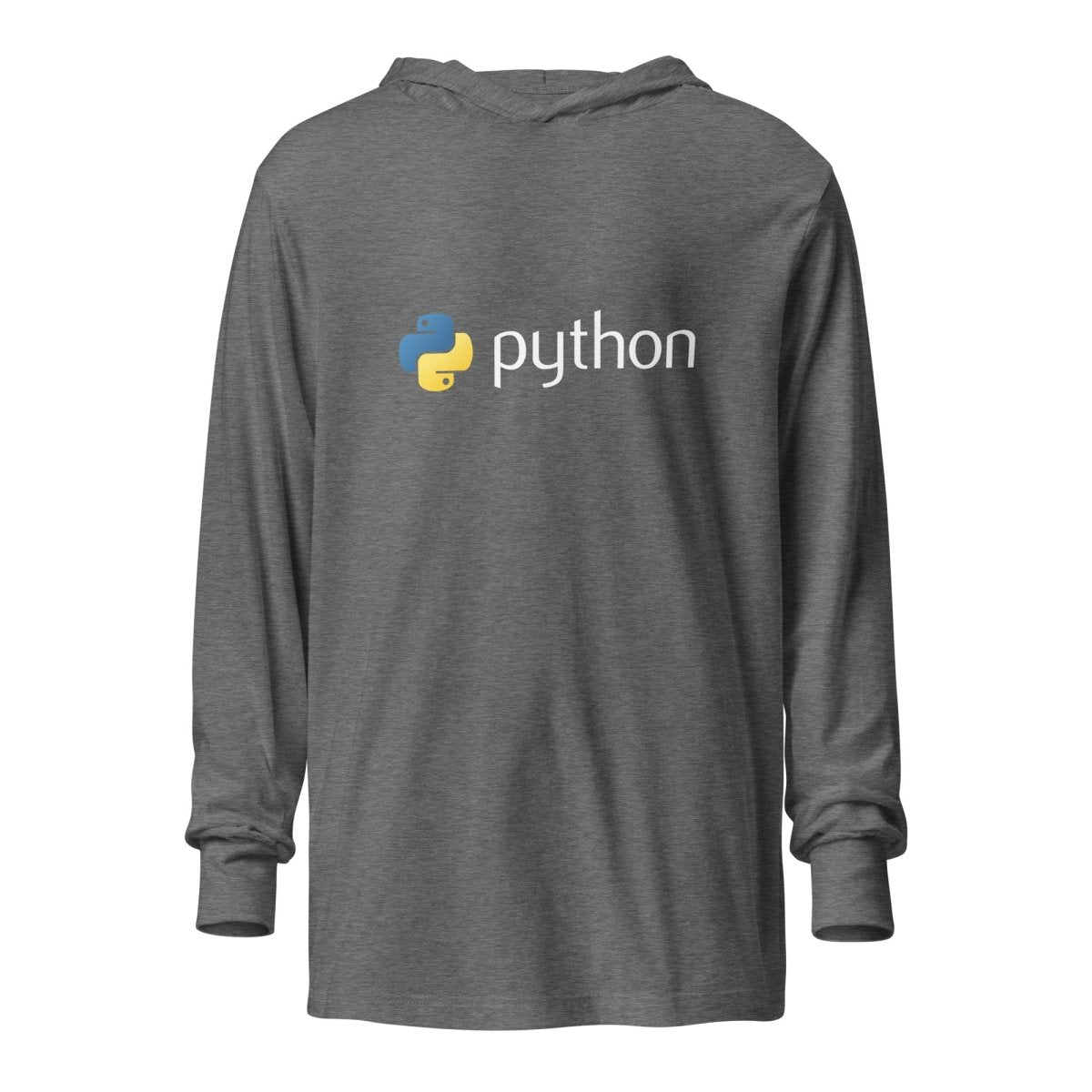 Python Logo Hooded Long Sleeve T - Shirt (unisex) - Grey Triblend - AI Store
