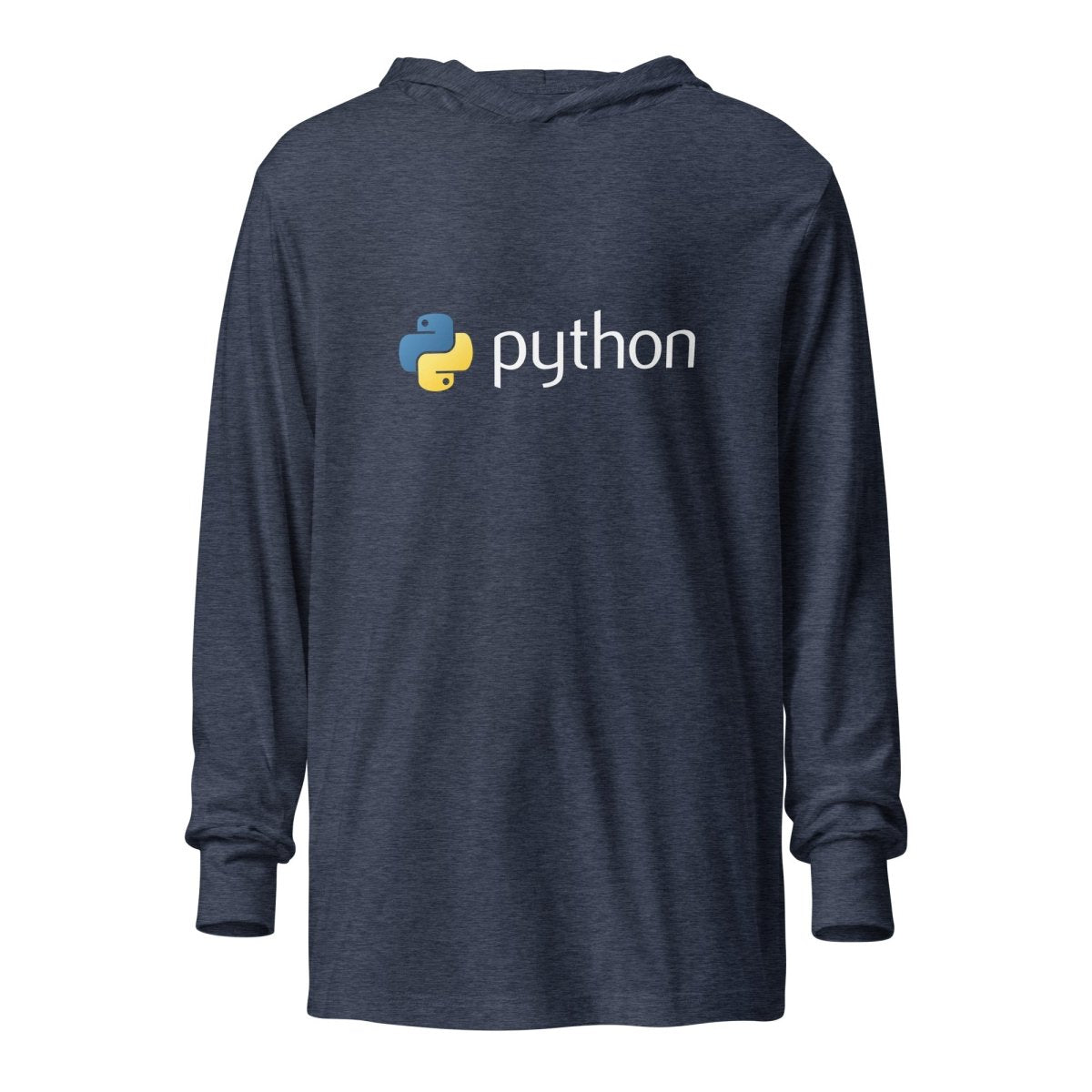 Python Logo Hooded Long Sleeve T - Shirt (unisex) - Heather Navy - AI Store