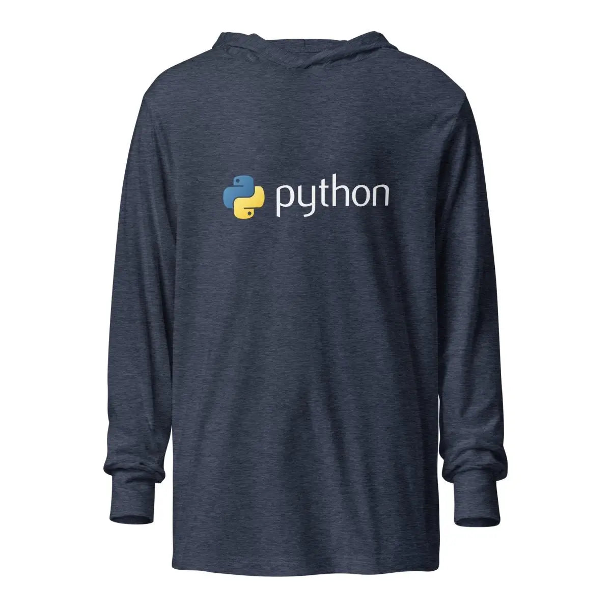 Python Logo Hooded Long Sleeve T-Shirt (unisex) - Heather Navy / M