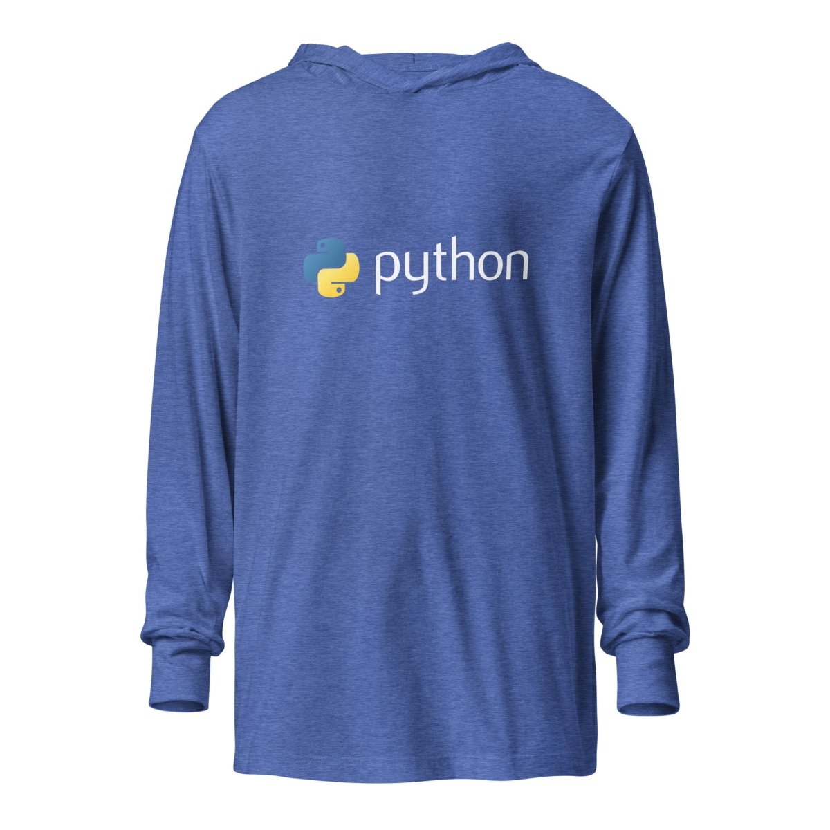 Python Logo Hooded Long Sleeve T - Shirt (unisex) - Heather True Royal - AI Store