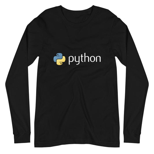 Python Logo Long Sleeve T-Shirt (unisex) - Black - AI Store