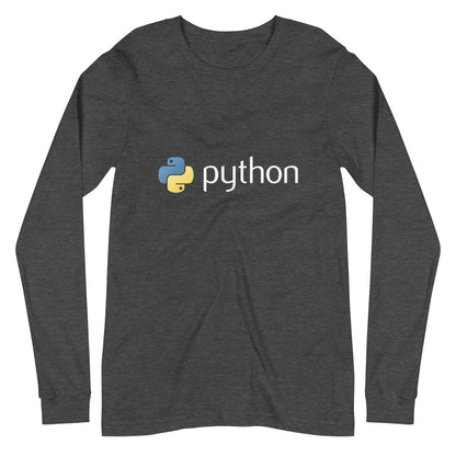 Python Logo Long Sleeve T - Shirt (unisex) - Dark Grey Heather - AI Store