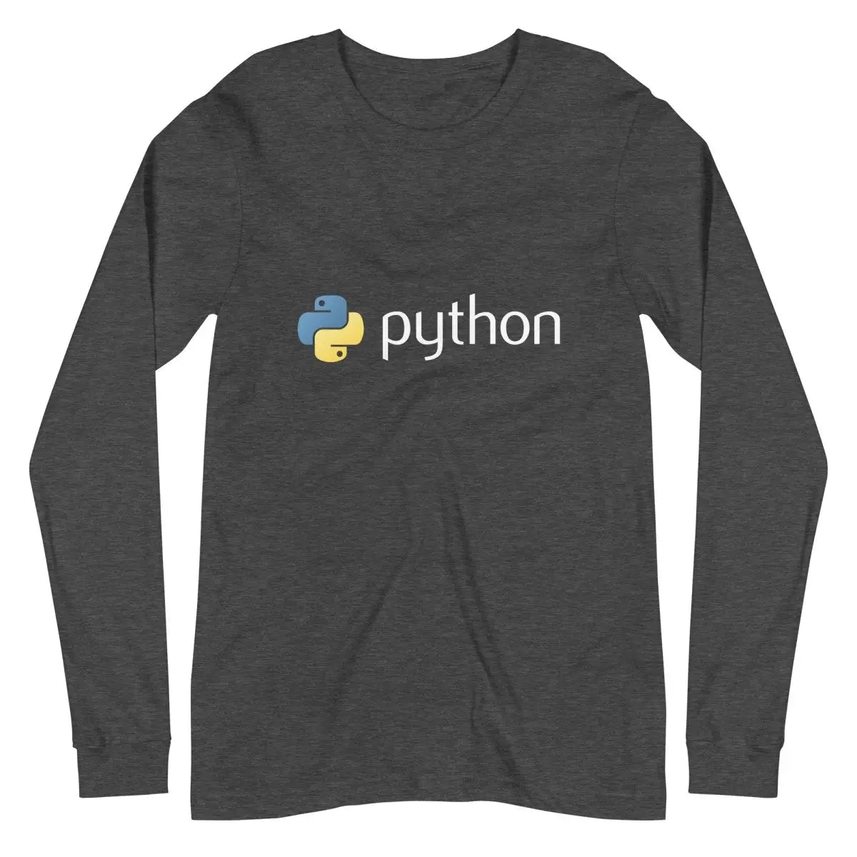 Python Logo Long Sleeve T-Shirt (unisex) - Dark Grey Heather / M