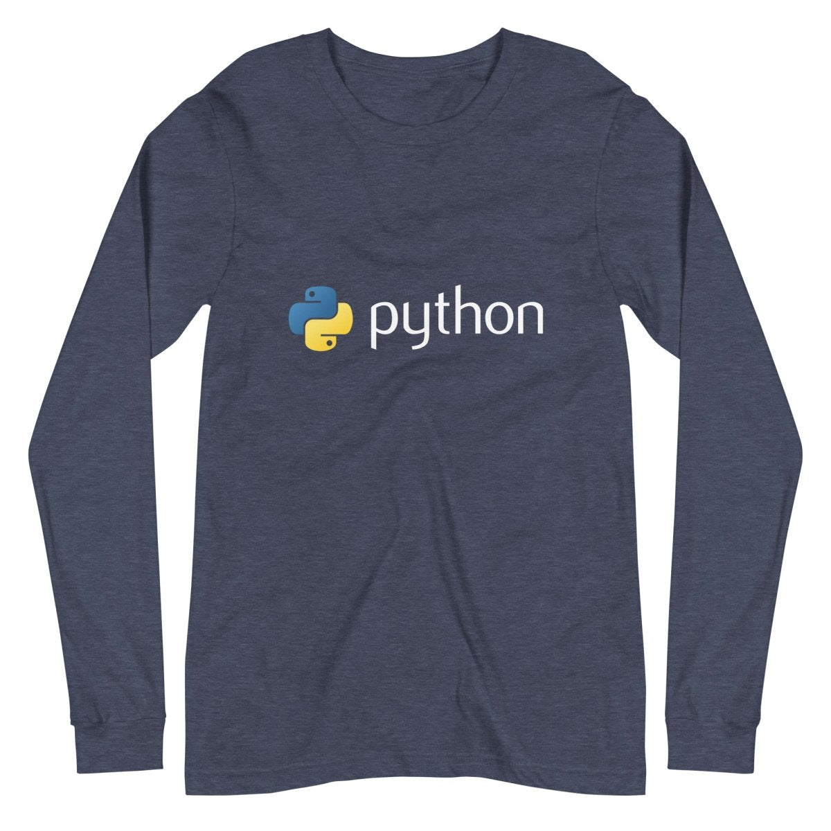 Python Logo Long Sleeve T - Shirt (unisex) - Heather Navy - AI Store