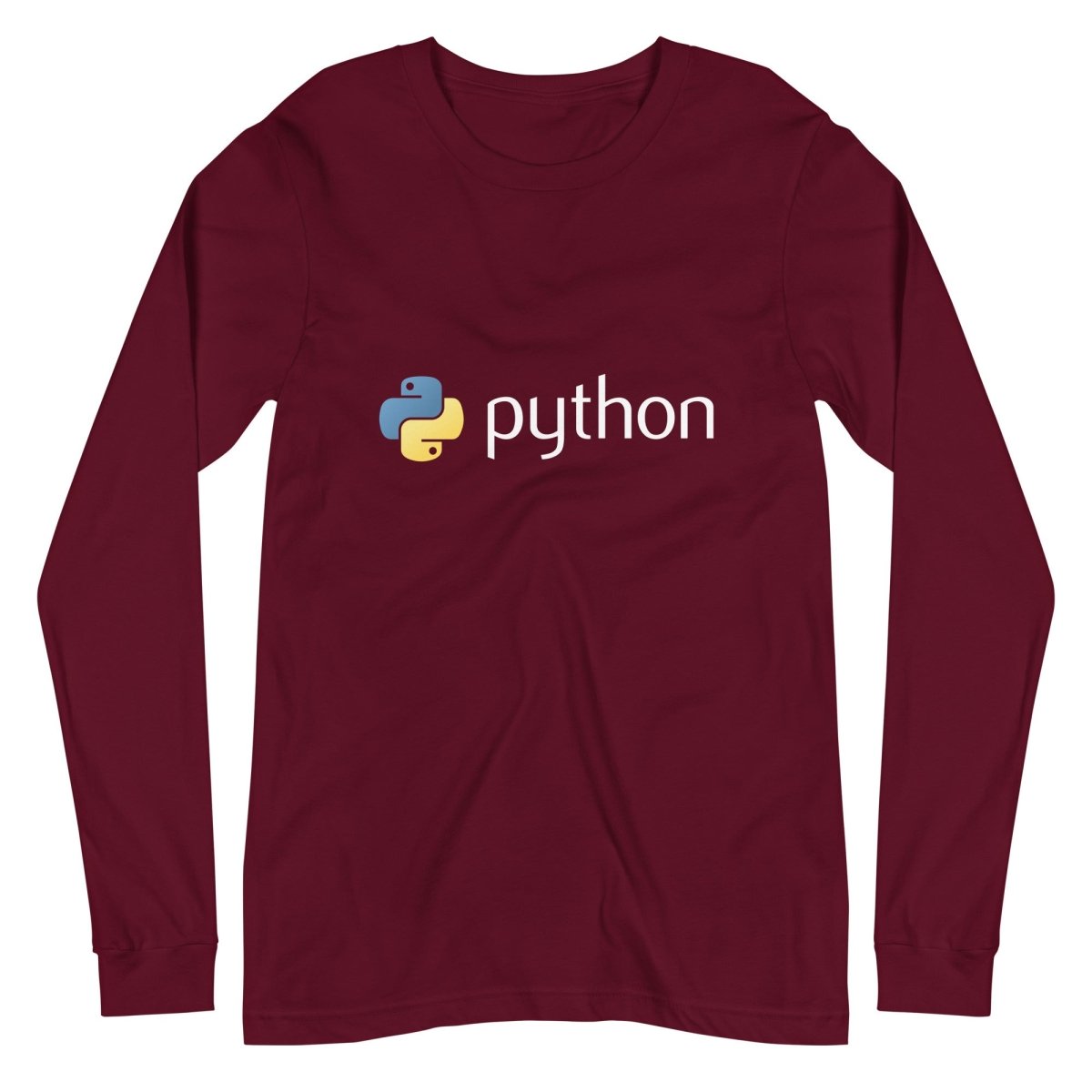 Python Logo Long Sleeve T - Shirt (unisex) - Maroon - AI Store
