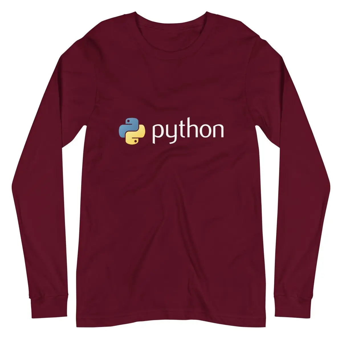 Python Logo Long Sleeve T-Shirt (unisex) - Maroon / M