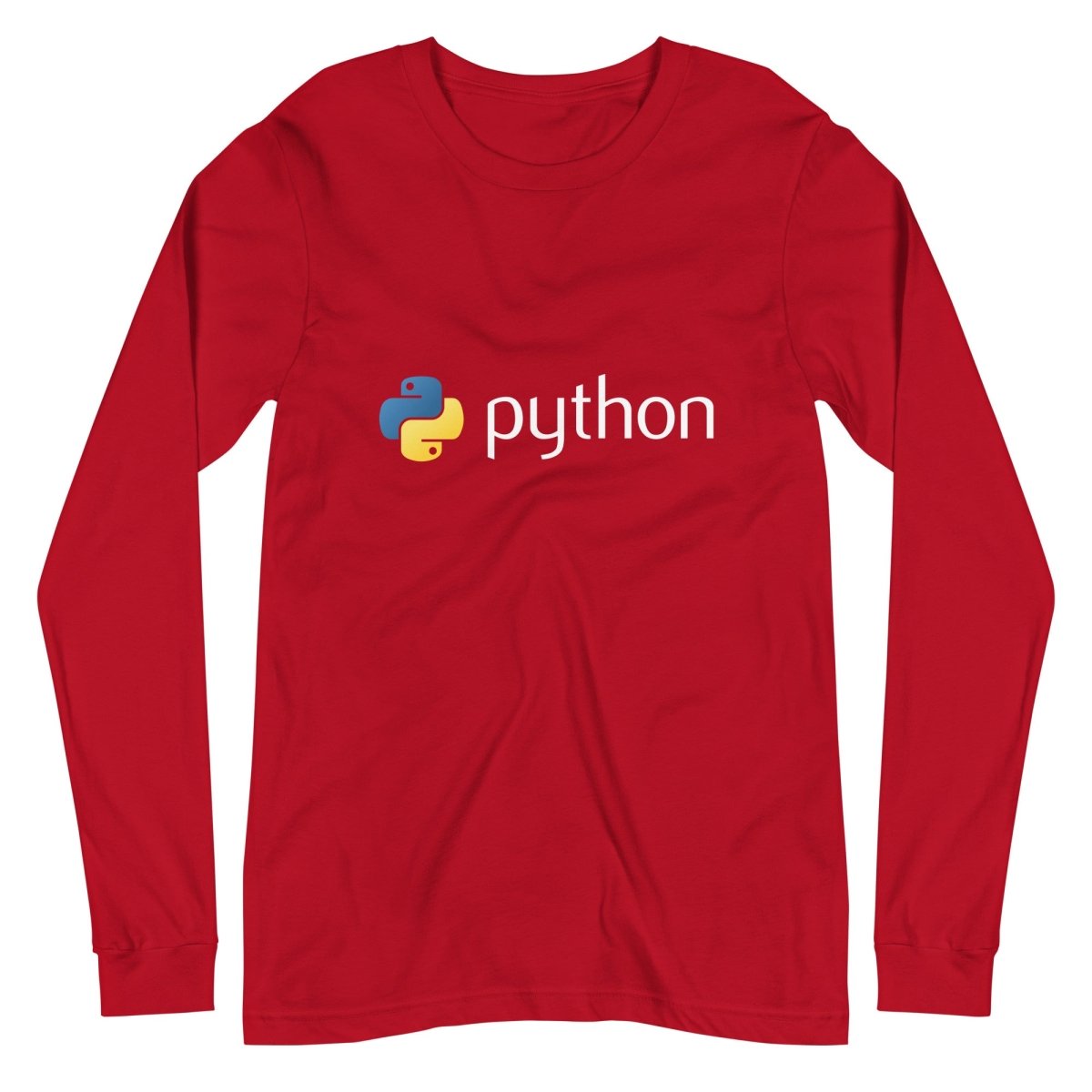 Python Logo Long Sleeve T - Shirt (unisex) - Red - AI Store