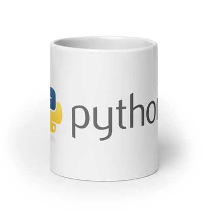 Python Logo on White Glossy Mug - 20 oz