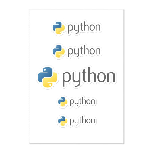 The Python Logo Sticker Sheet.