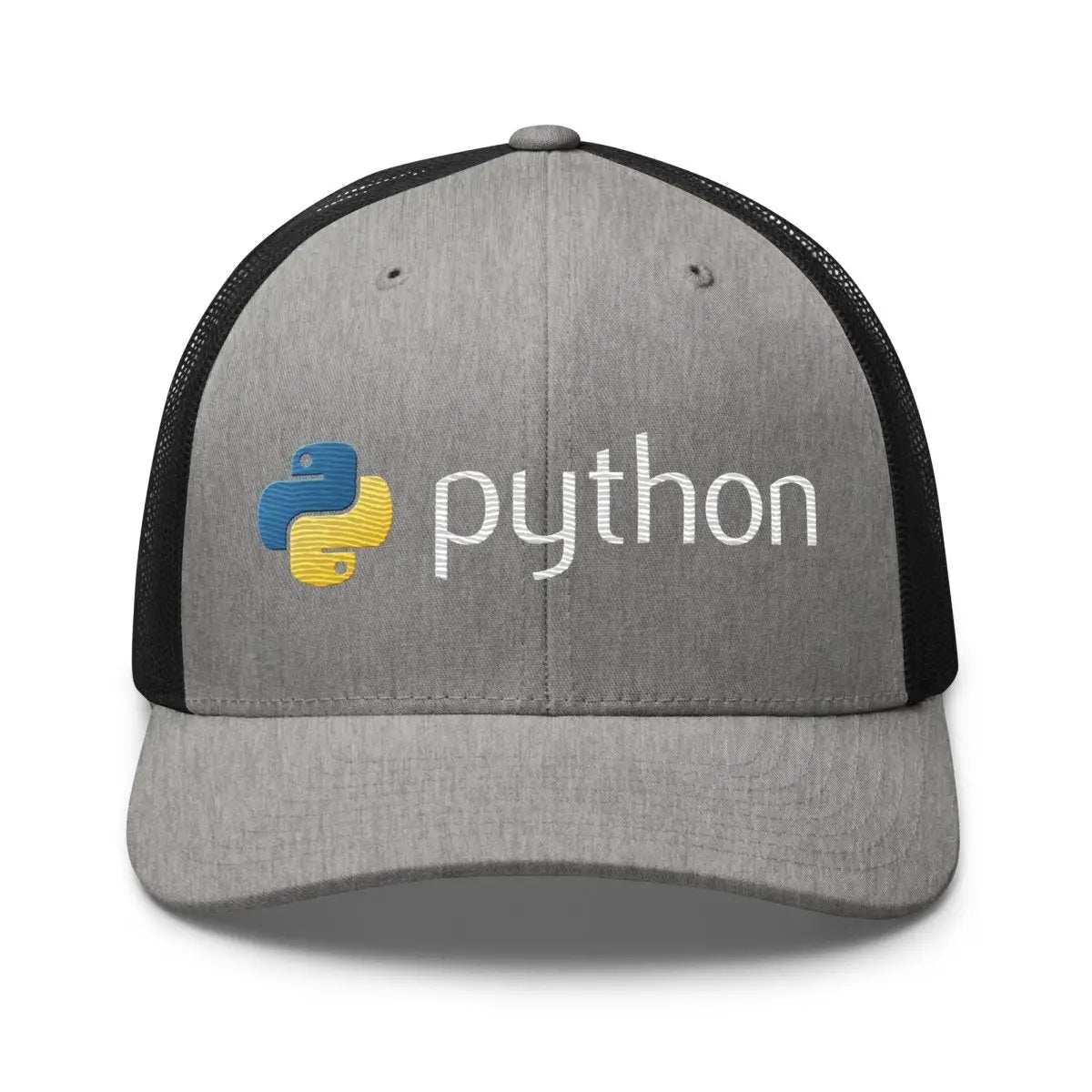 Python Logo True-Color Embroidered Trucker Cap - Heather/ Black