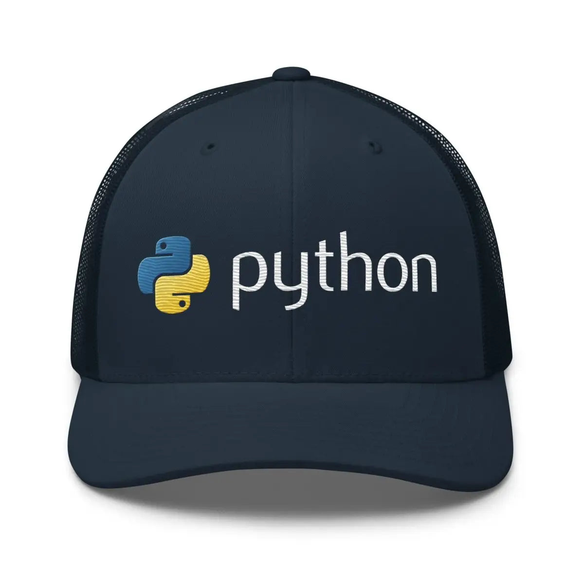 Python Logo True-Color Embroidered Trucker Cap - Navy