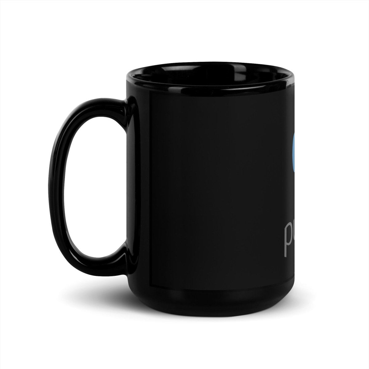 Python Stacked Logo Black Glossy Mug - 15 oz - AI Store