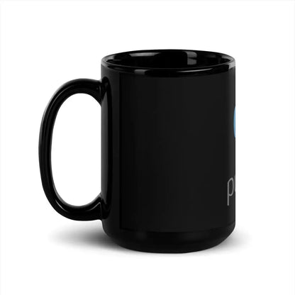 Python Stacked Logo Black Glossy Mug