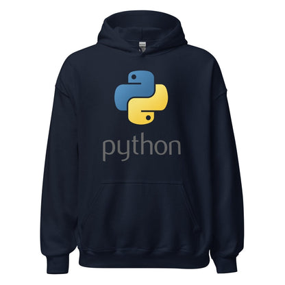 Python Stacked Logo Hoodie (unisex) - Navy - AI Store