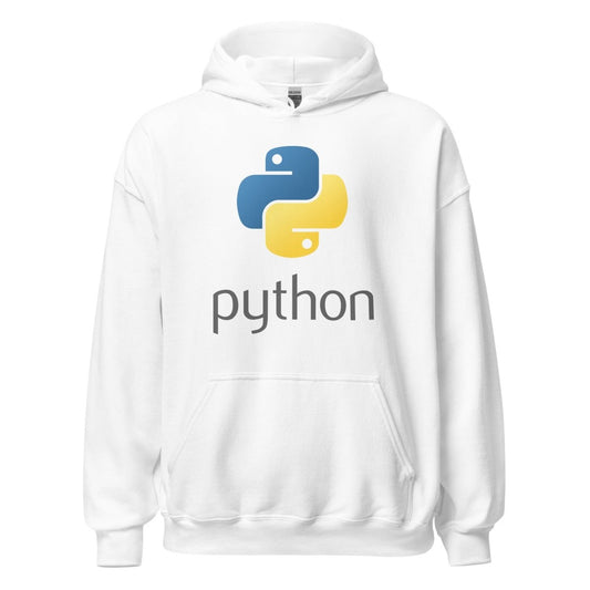 Python Stacked Logo Hoodie (unisex) - White - AI Store