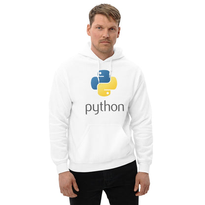 Python Stacked Logo Hoodie (unisex) - White - AI Store