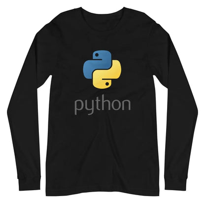 Python Stacked Logo Long Sleeve T-Shirt (unisex) - Black / M