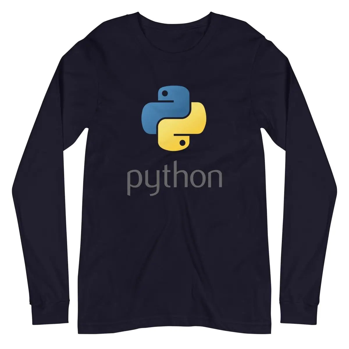 Python Stacked Logo Long Sleeve T-Shirt (unisex) - Navy / M