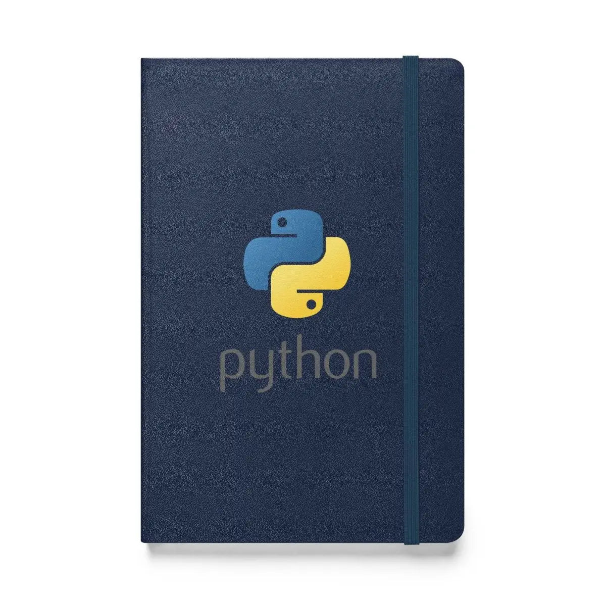 Python Stacked Logo on Hardcover Bound Notebook - Navy