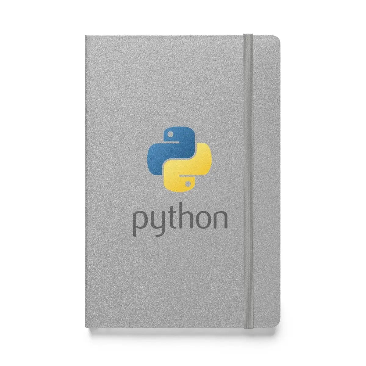 Python Stacked Logo on Hardcover Bound Notebook - Silver