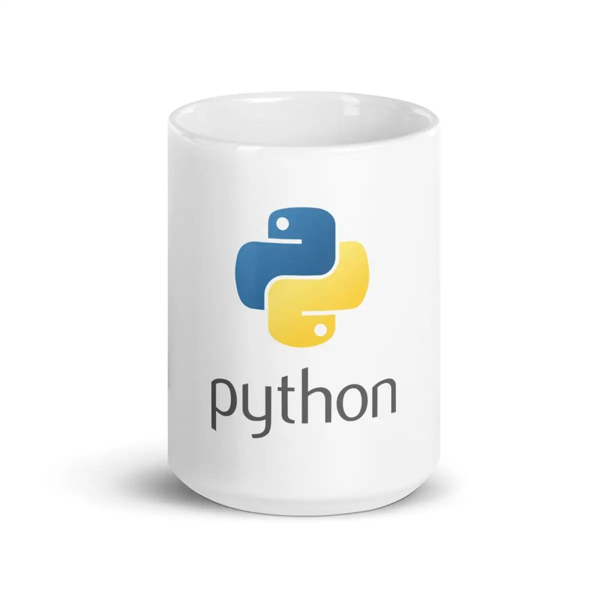 Python Stacked Logo White Glossy Mug - 15 oz