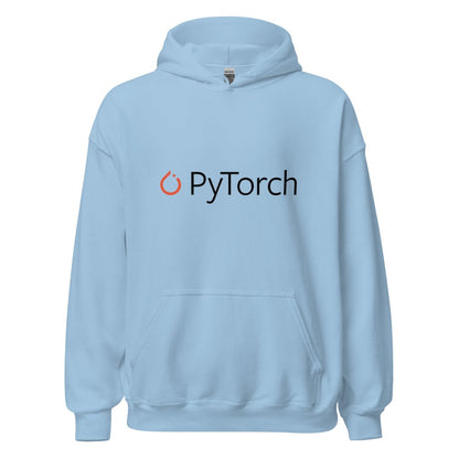 PyTorch Black Logo Hoodie (unisex) - Light Blue - AI Store