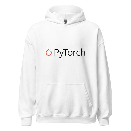 PyTorch Black Logo Hoodie (unisex) - White - AI Store