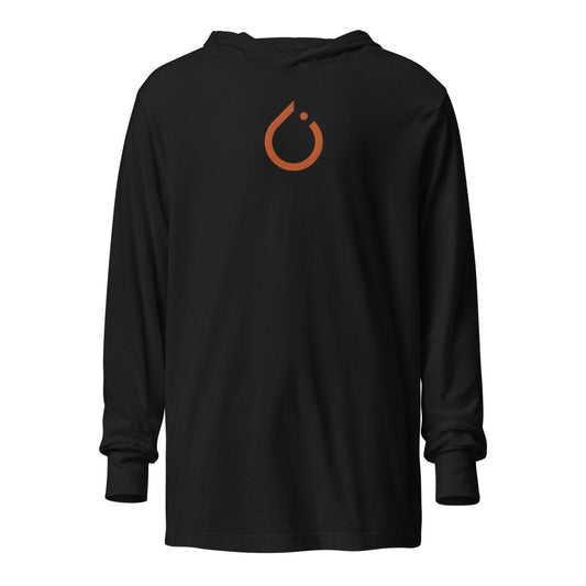 PyTorch Icon Embroidered Hooded Long Sleeve T-Shirt (unisex) - Black - AI Store