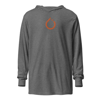 PyTorch Icon Embroidered Hooded Long Sleeve T - Shirt (unisex) - Grey Triblend - AI Store