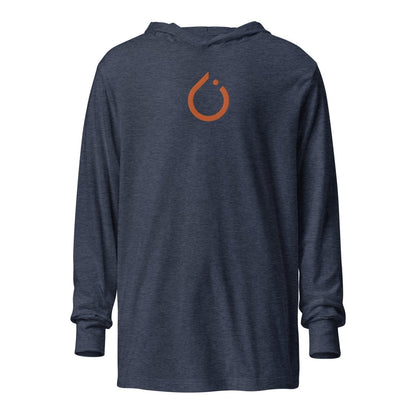 PyTorch Icon Embroidered Hooded Long Sleeve T - Shirt (unisex) - Heather Navy - AI Store