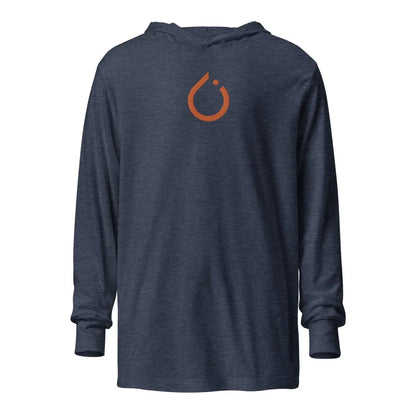 PyTorch Icon Embroidered Hooded Long Sleeve T-Shirt (unisex) - Heather Navy / M