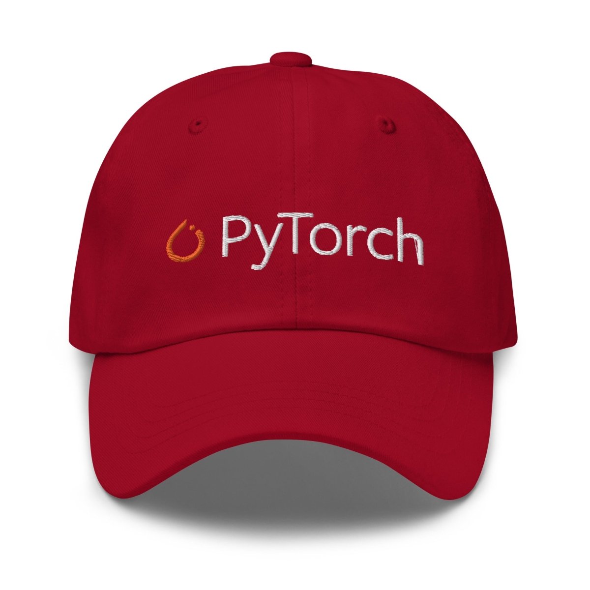 PyTorch Logo Embroidered Cap - Cranberry - AI Store