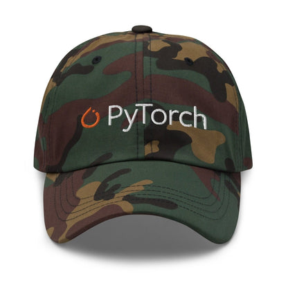 PyTorch Logo Embroidered Cap - Green Camo - AI Store