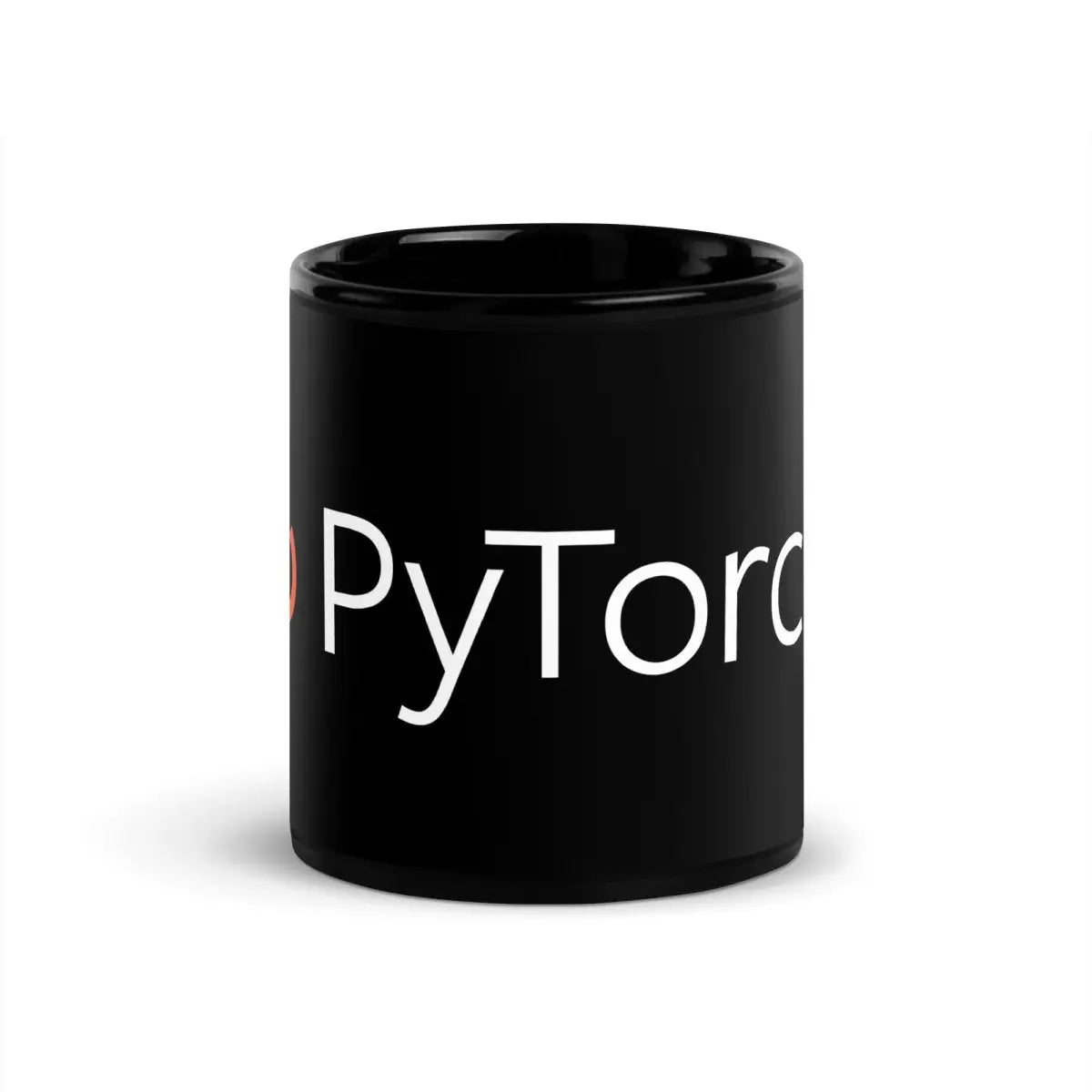 PyTorch Logo on Black Glossy Mug - 11 oz