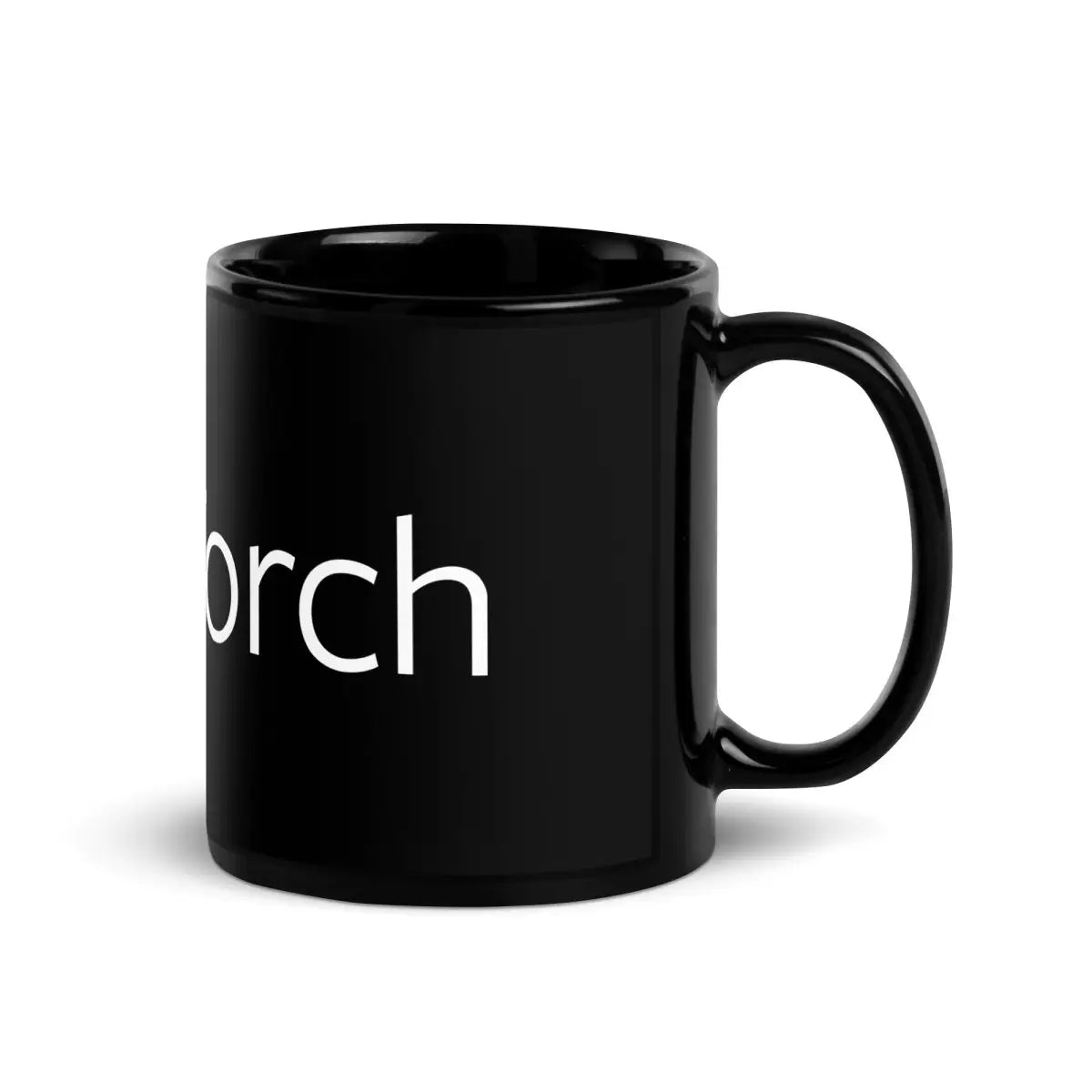 PyTorch Logo on Black Glossy Mug