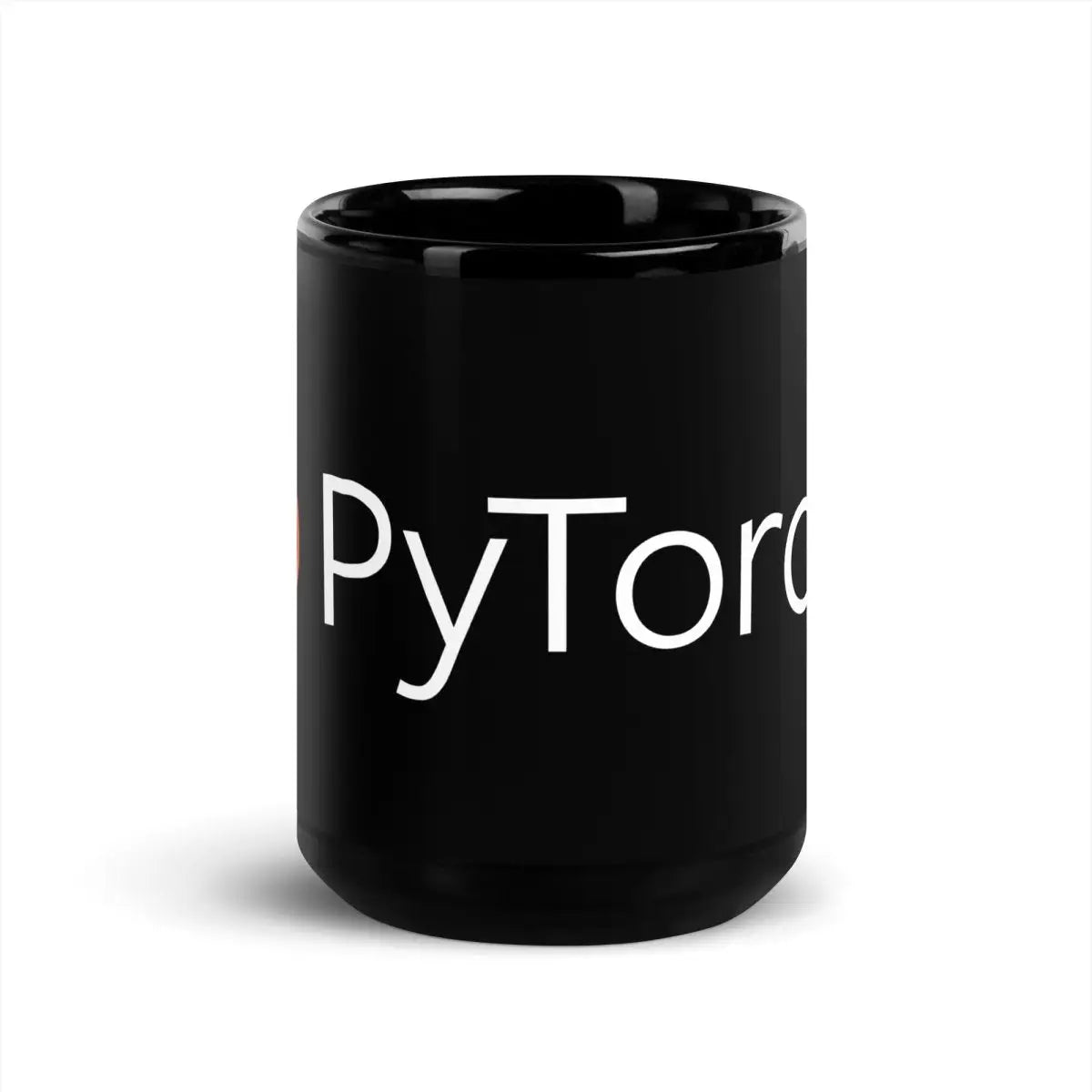 PyTorch Logo on Black Glossy Mug - 15 oz