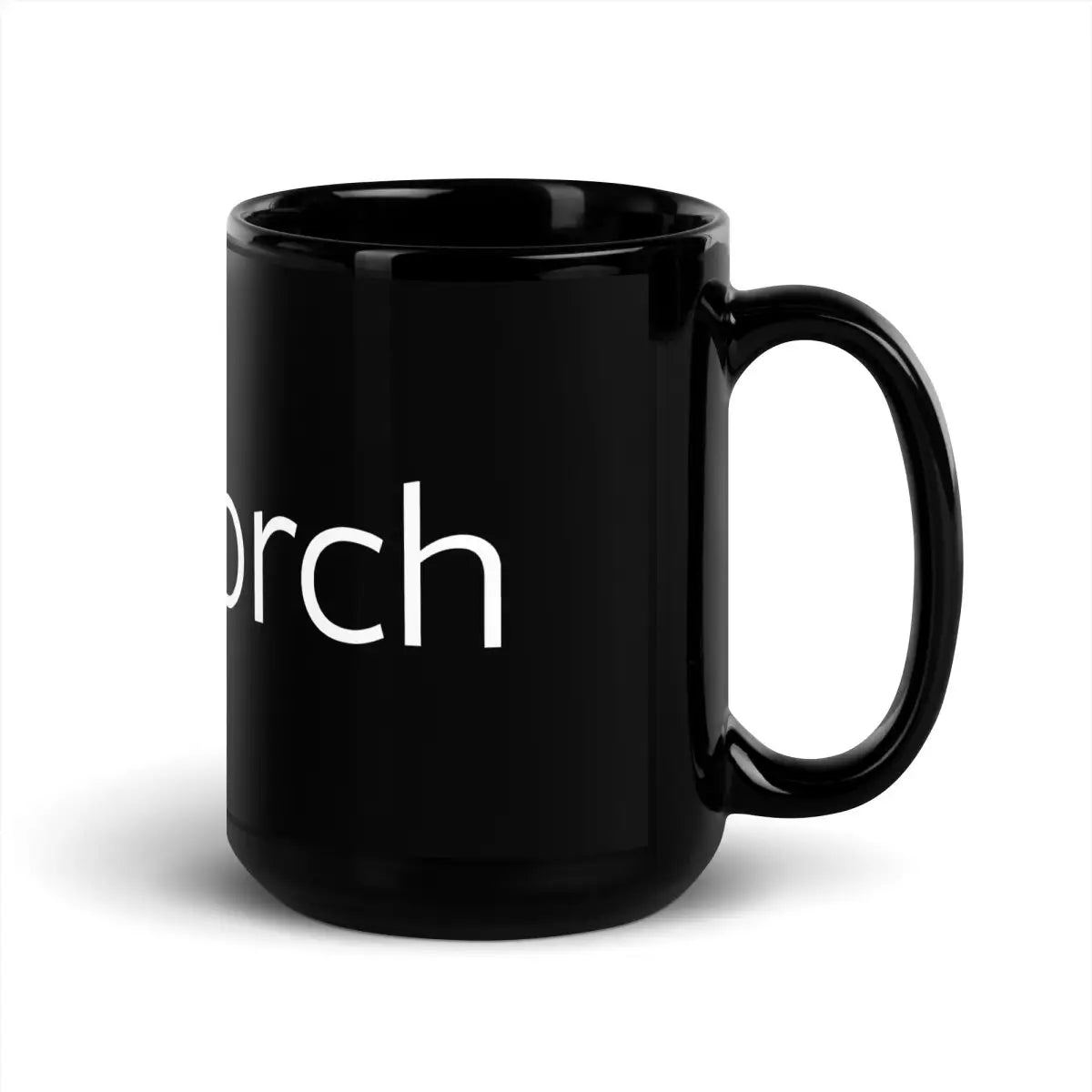 PyTorch Logo on Black Glossy Mug